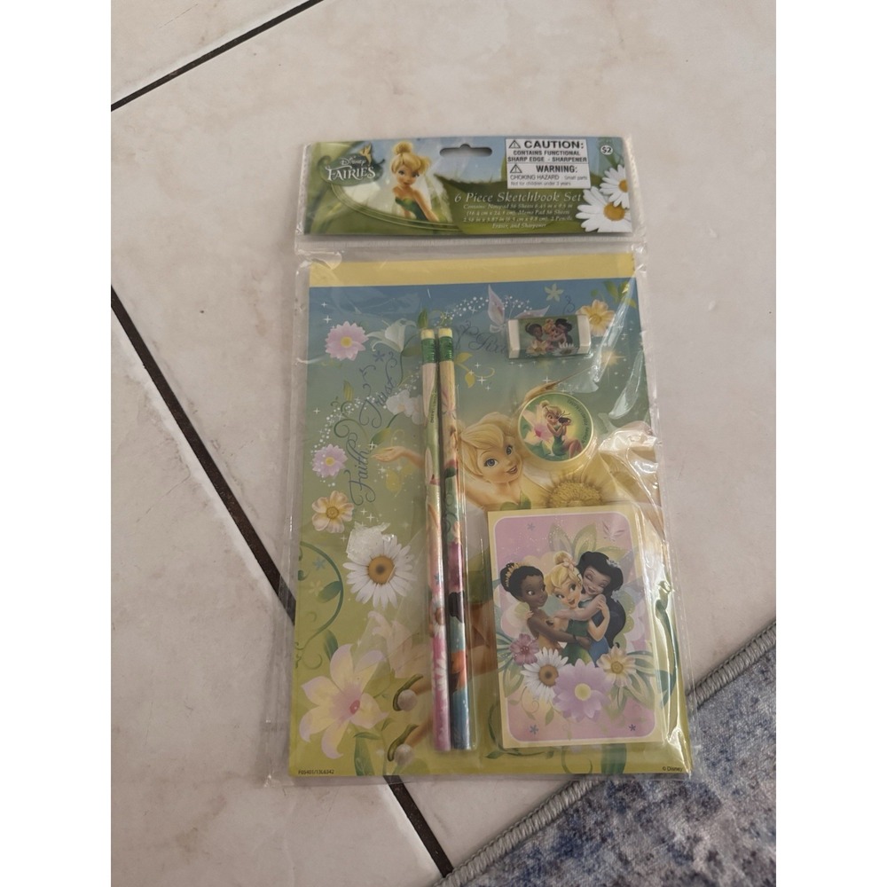 Disney Fairies Tinker Bell Iridessa Silvermist 6 Piece Sketchbook Set Sealed Y2K